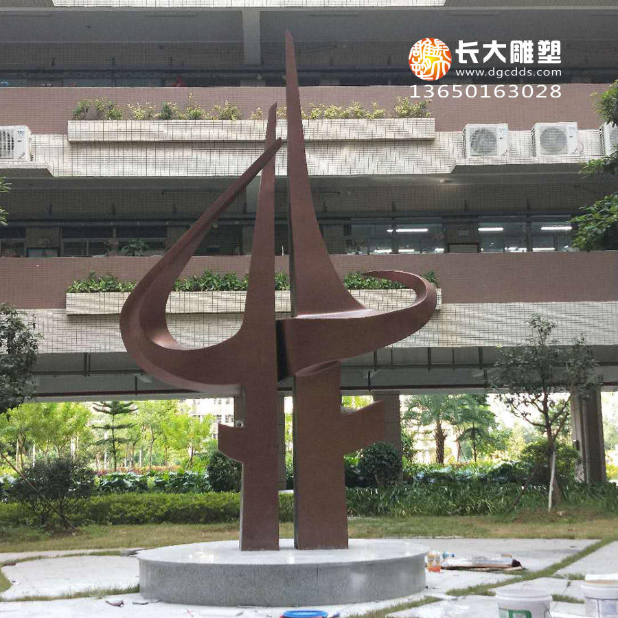 不锈钢圆规雕塑-公园,校园文化雕塑-东莞大雕塑