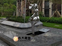 广东不锈钢镜面园林抽象太湖石 